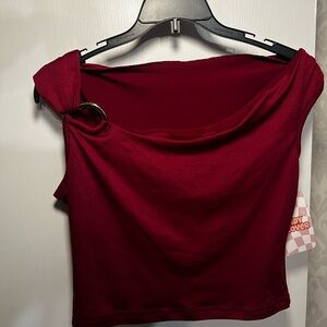 SHEIN One Shoulder Burgundy top